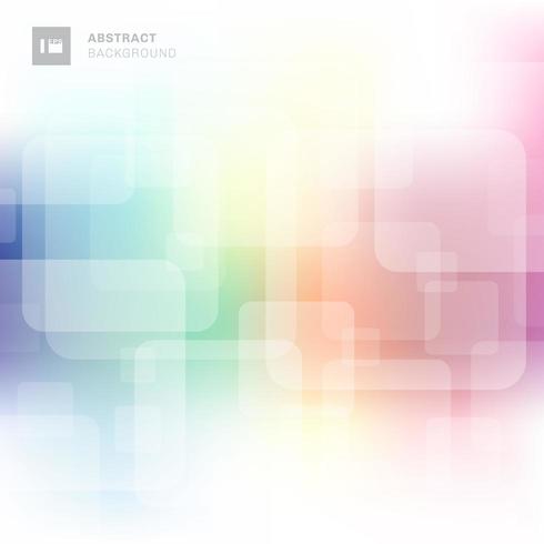 Abstracte vierkante transparante overlappende met kleurrijke onscherpe achtergrond. vector
