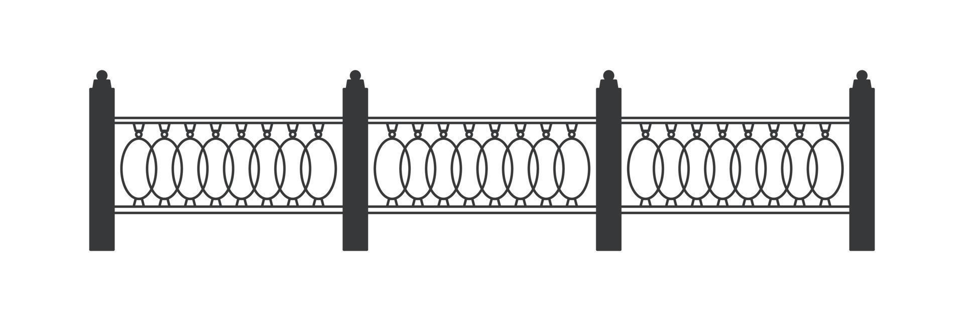 metalen hek-rasterpatroon. gesmeed hek decorelement. vector