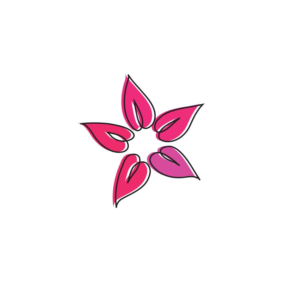 roze bloem eenvoudig logo-ontwerp vector