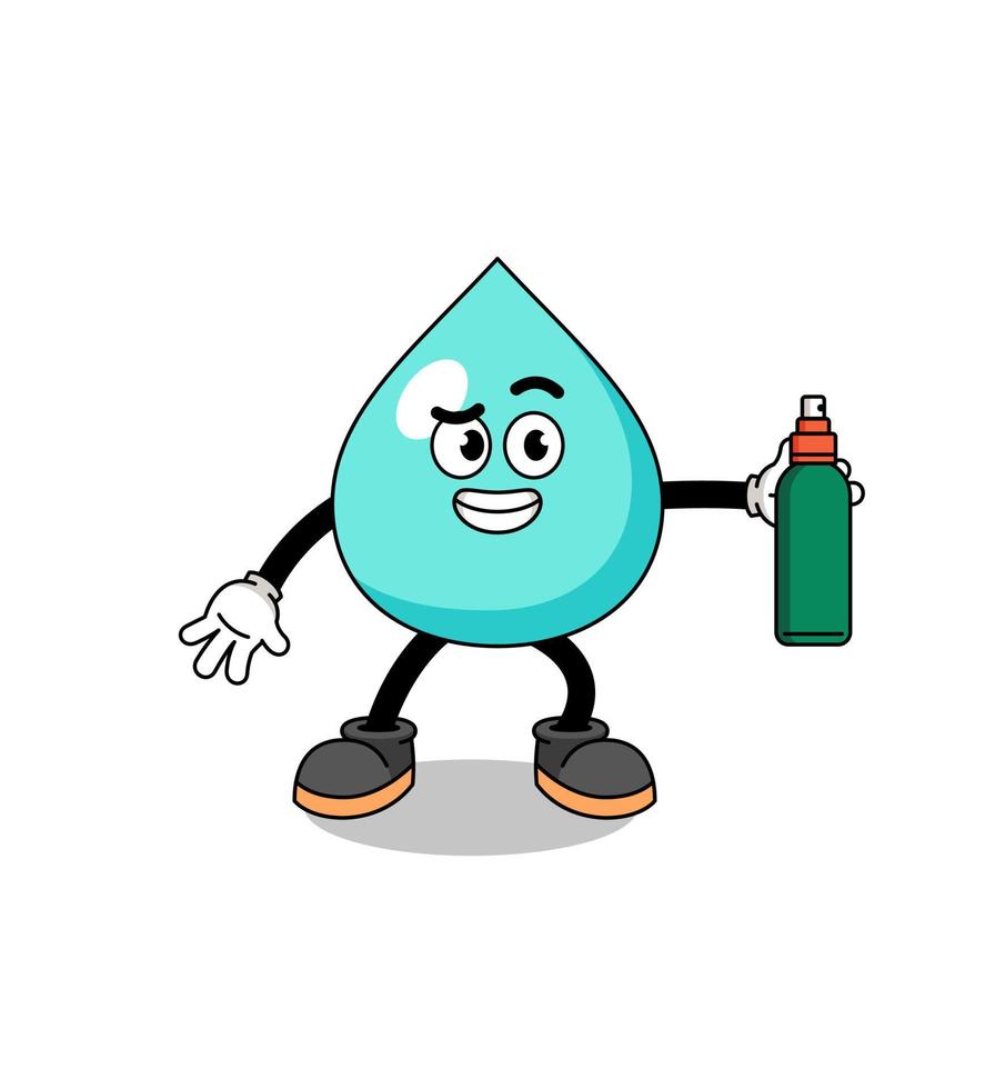 water illustratie cartoon met muggenspray vector