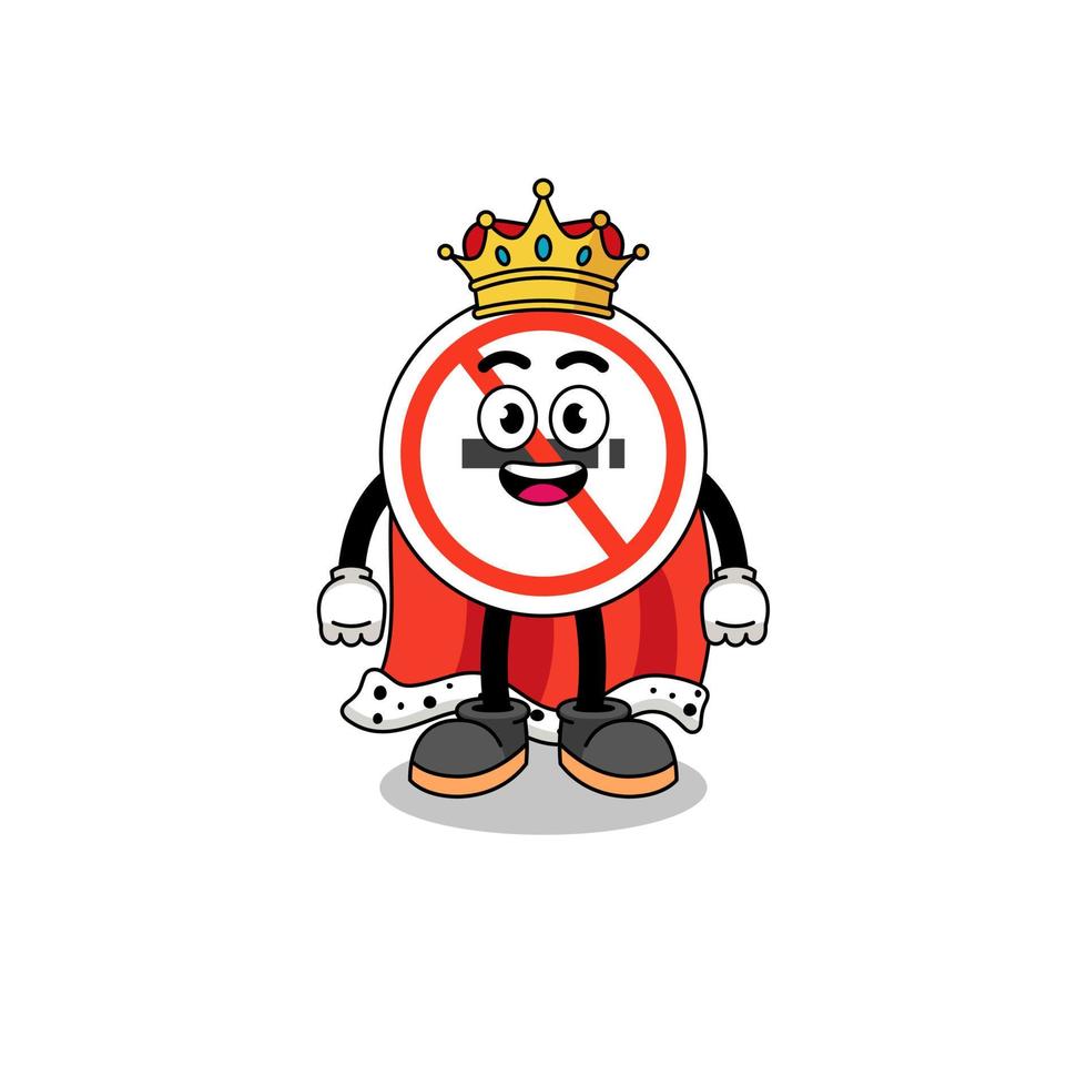 mascotte illustratie van niet roken teken koning vector