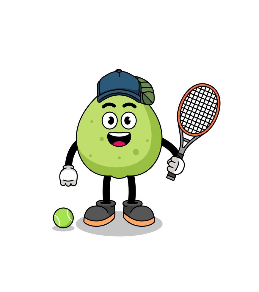 guaveillustratie als tennisser vector