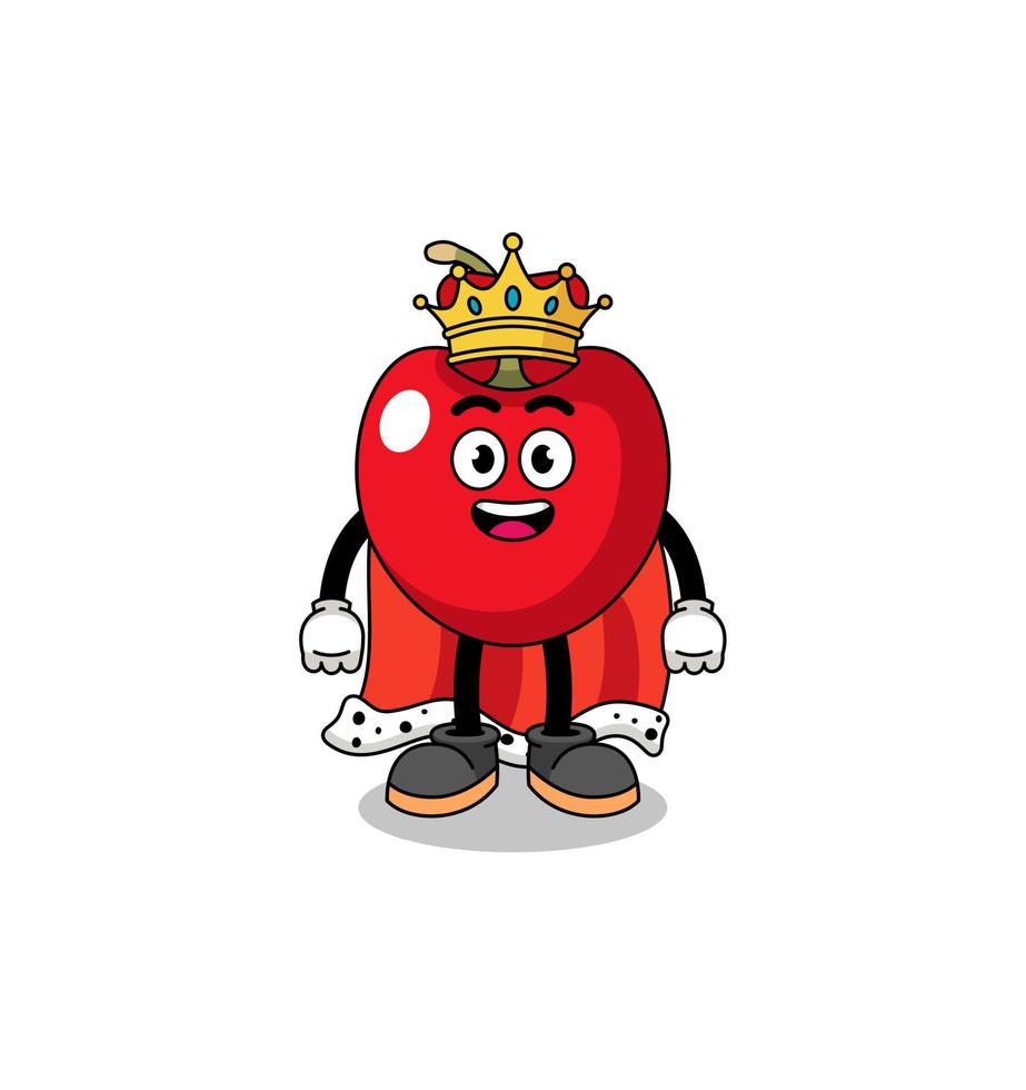 mascotte illustratie van kersenkoning vector