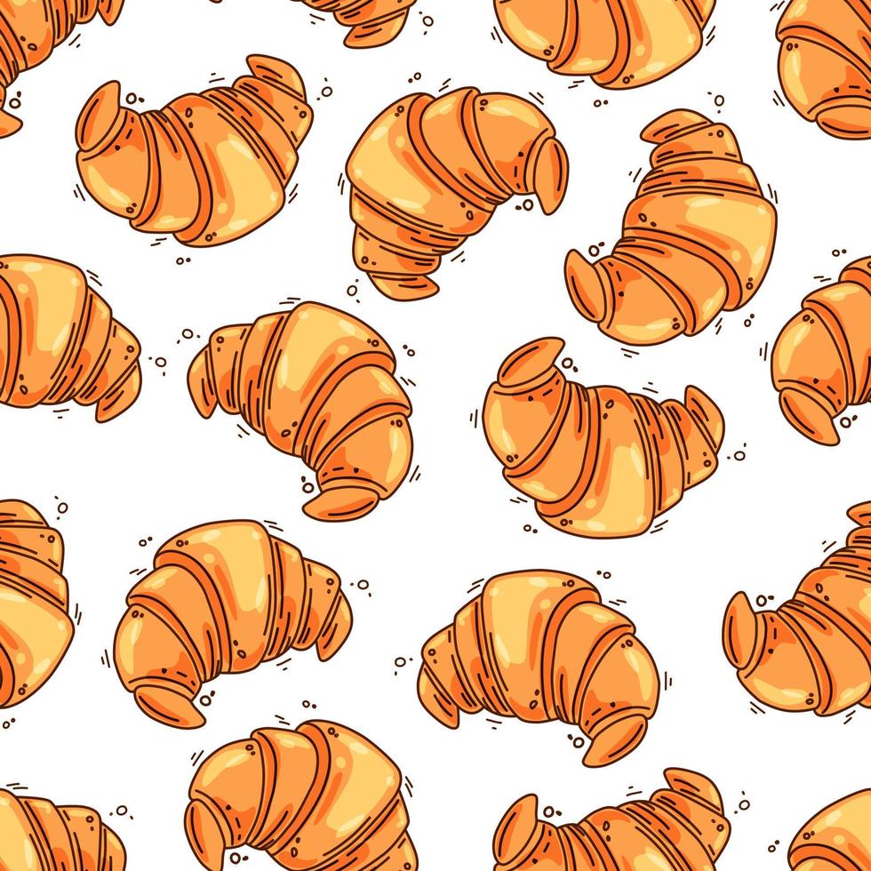 Franse croissants naadloze patroon. vectorillustratie. vector