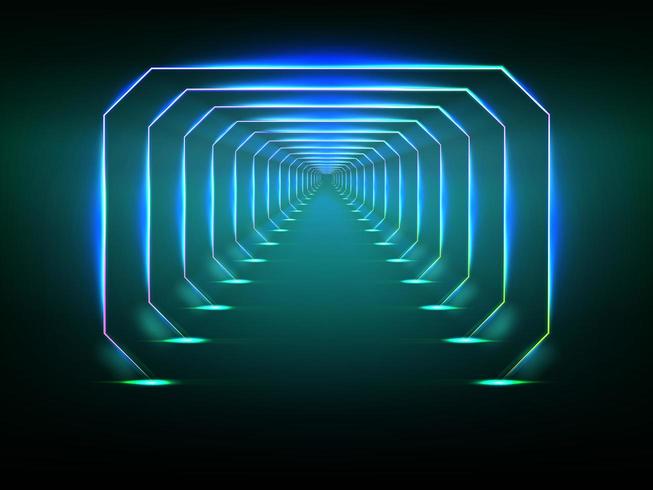 Eindeloze futuristische tunnel vector