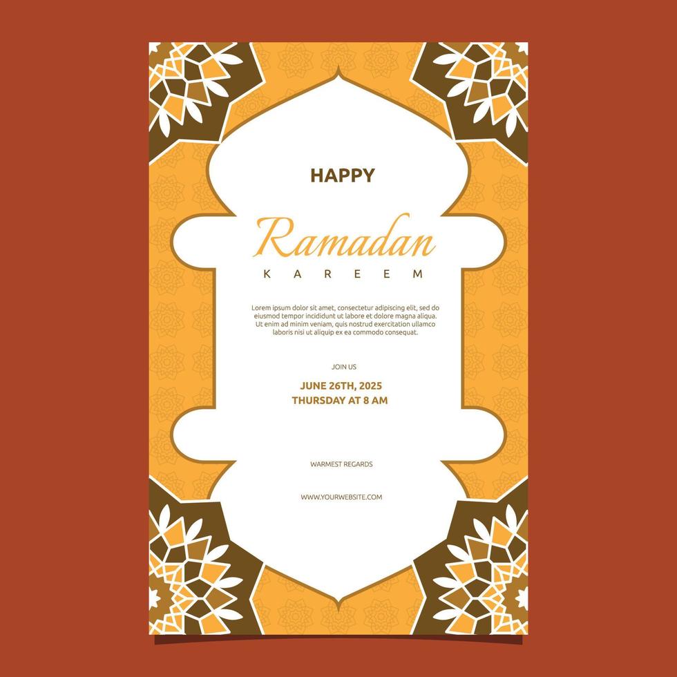 islamitisch evenement ramadan kareem kaart frame achtergrond eenvoudig plat ontwerp vector