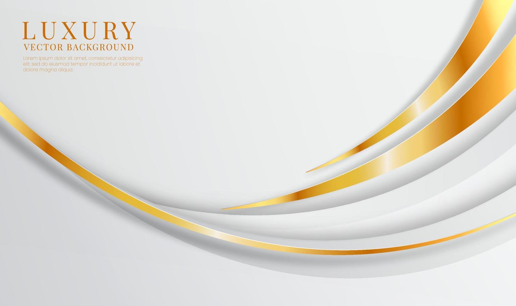 3D-witte luxe abstracte achtergrond overlappende lagen op heldere ruimte met gouden golven effect decoratie. grafisch ontwerpelement toekomstig stijlconcept voor flyer, banner, brochureomslag of bestemmingspagina vector
