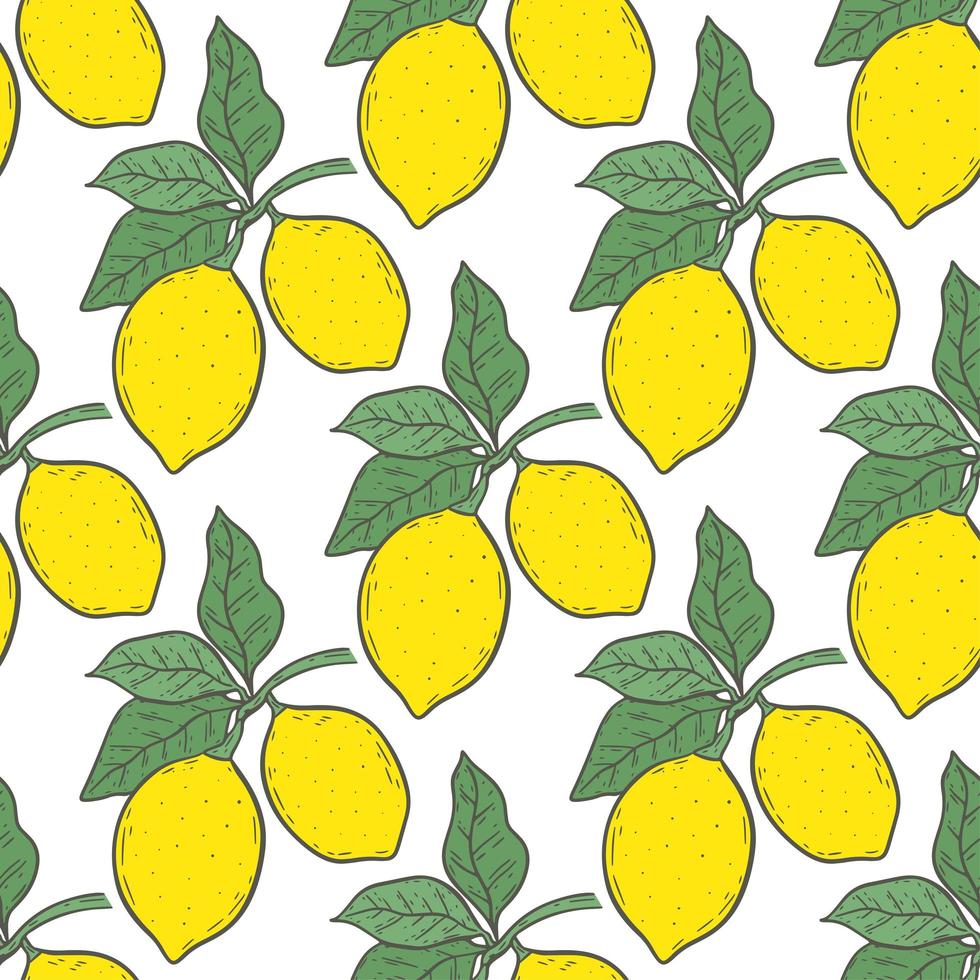 gele citroenen naadloos patroon vector