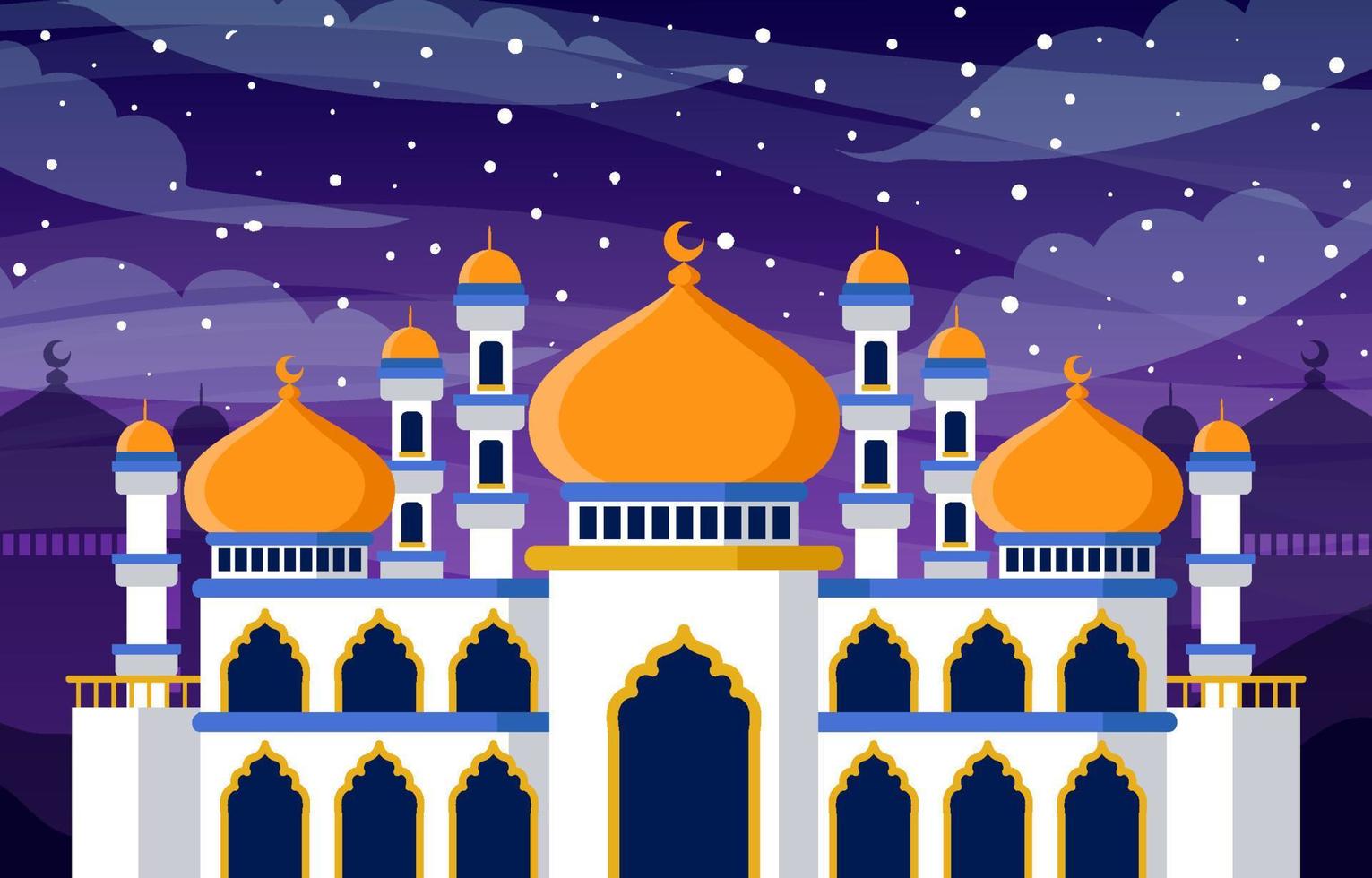 ramadan maand plat concept vector