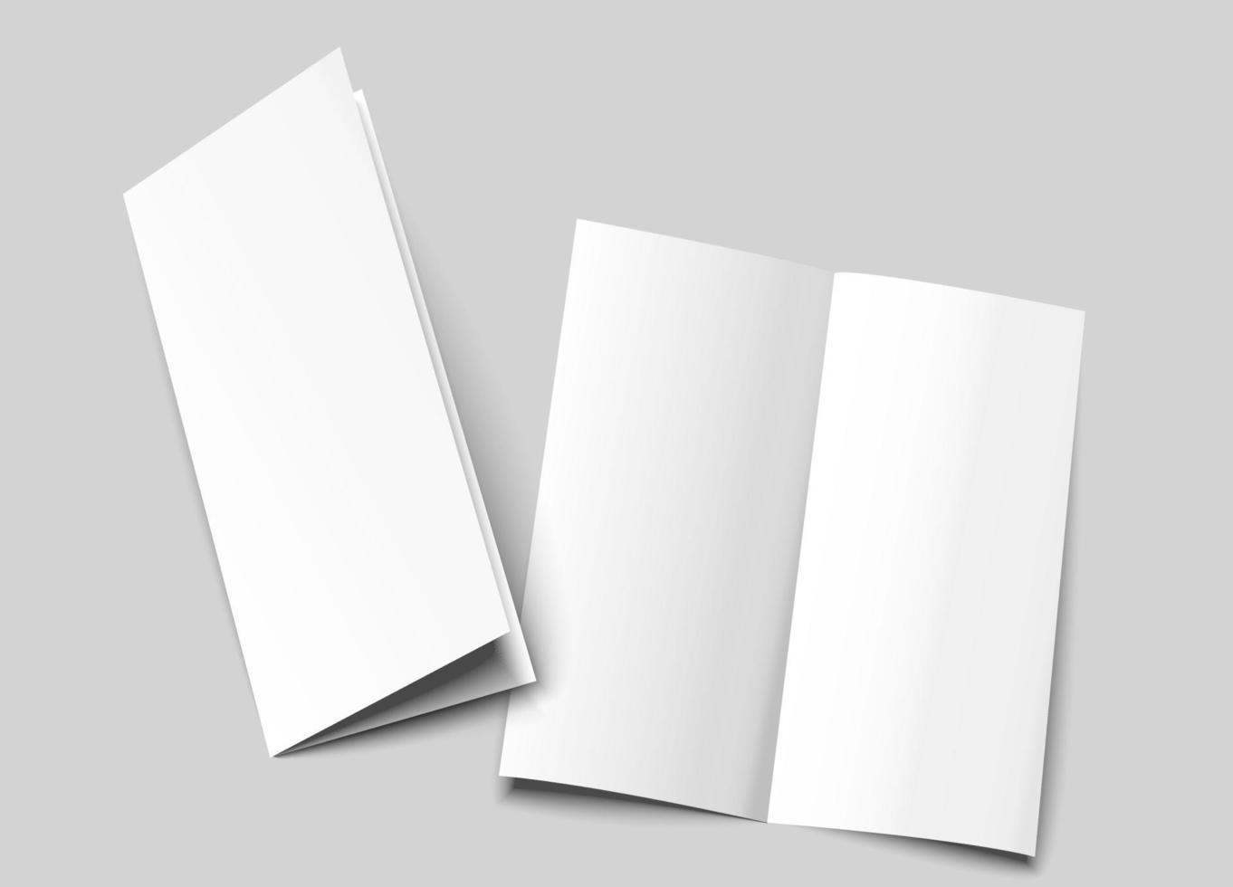 a6 brochureomslag mock-up. a5 halfgevouwen blanco sjabloonontwerp. bi-fold, verticale halve vouw flyer met kopieerruimte. 3D-vectorillustratie. vector