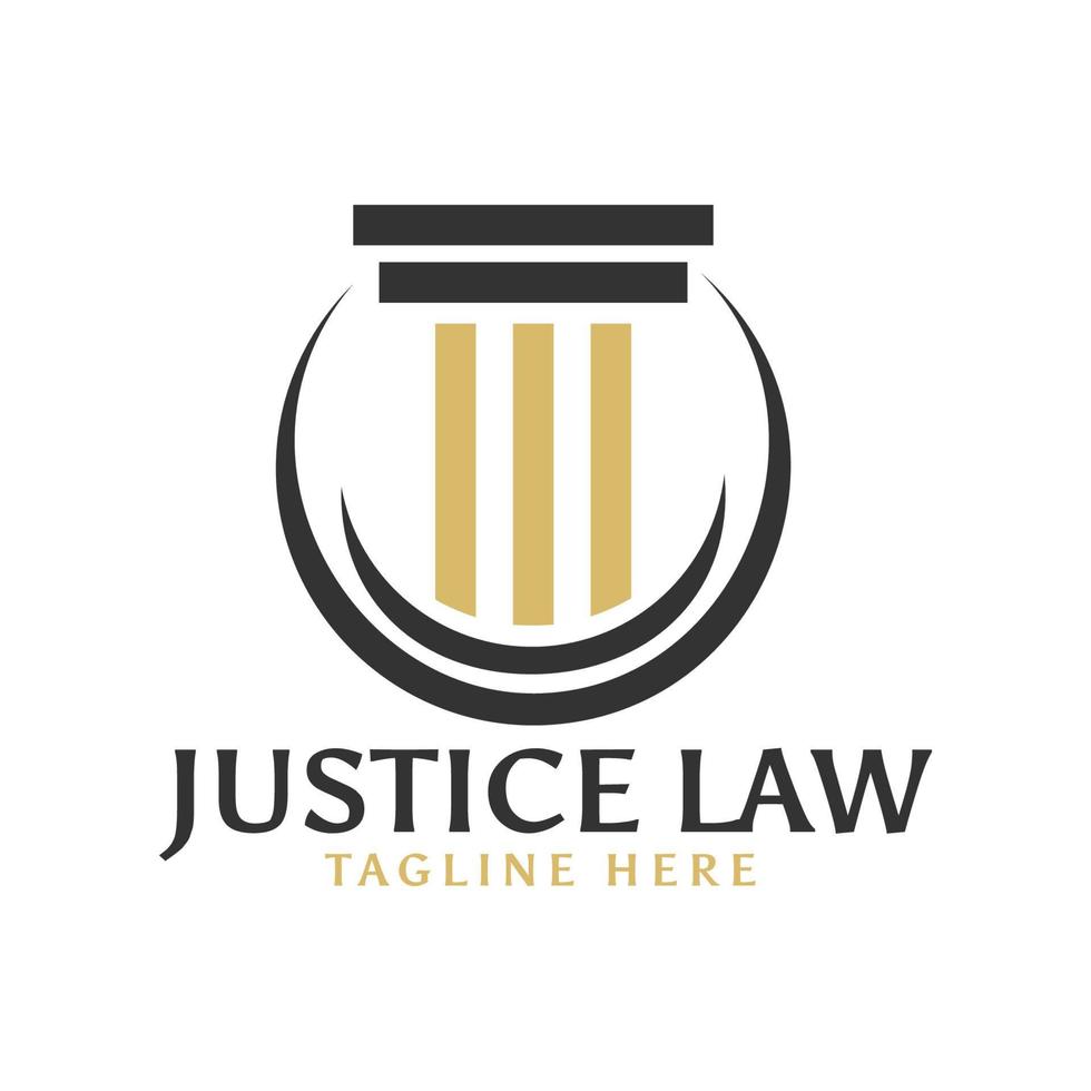 pijler justitie advocaat wet logo ontwerpsjabloon concept vector