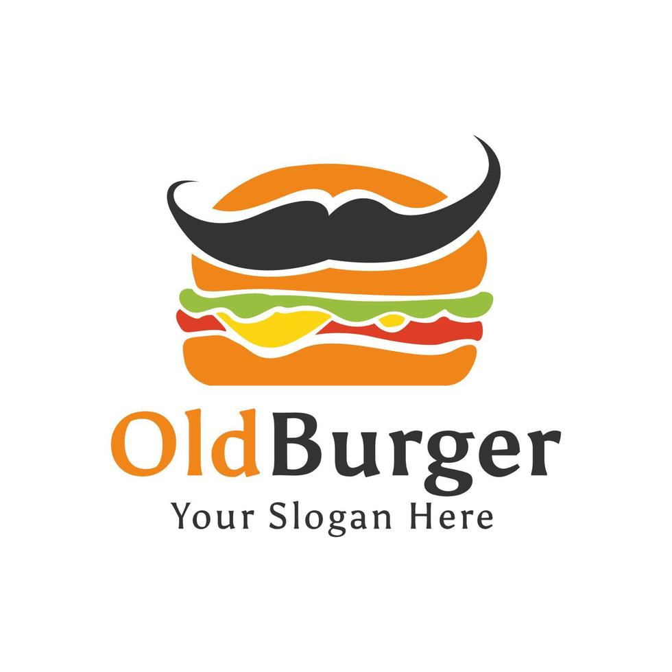 oude hamburger eten drinken thee cake hamburger soep logo ontwerpsjabloon inspiratie vector