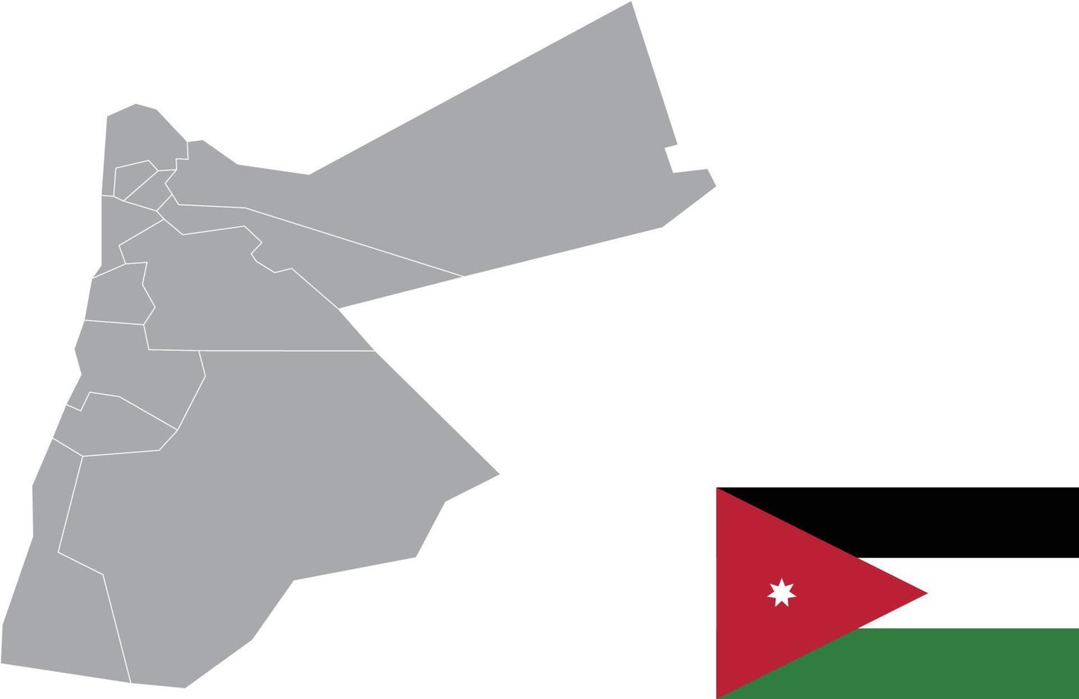 Jordanië kaart. jordaanse vlag. platte pictogram symbool vectorillustratie vector