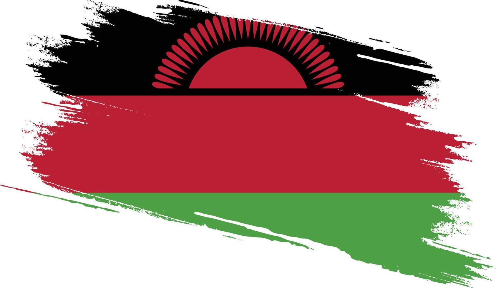 Malaw vlag met grunge textuur vector