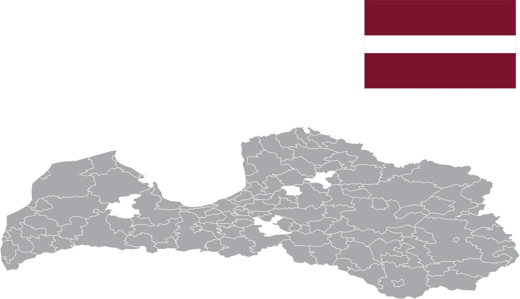 Letland kaart. vlag van Letland. platte pictogram symbool vectorillustratie vector
