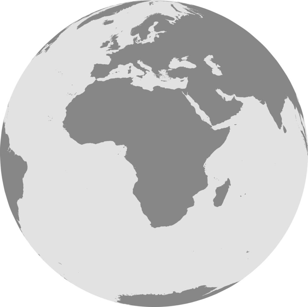 kaart van globe van frica één kleur. vector