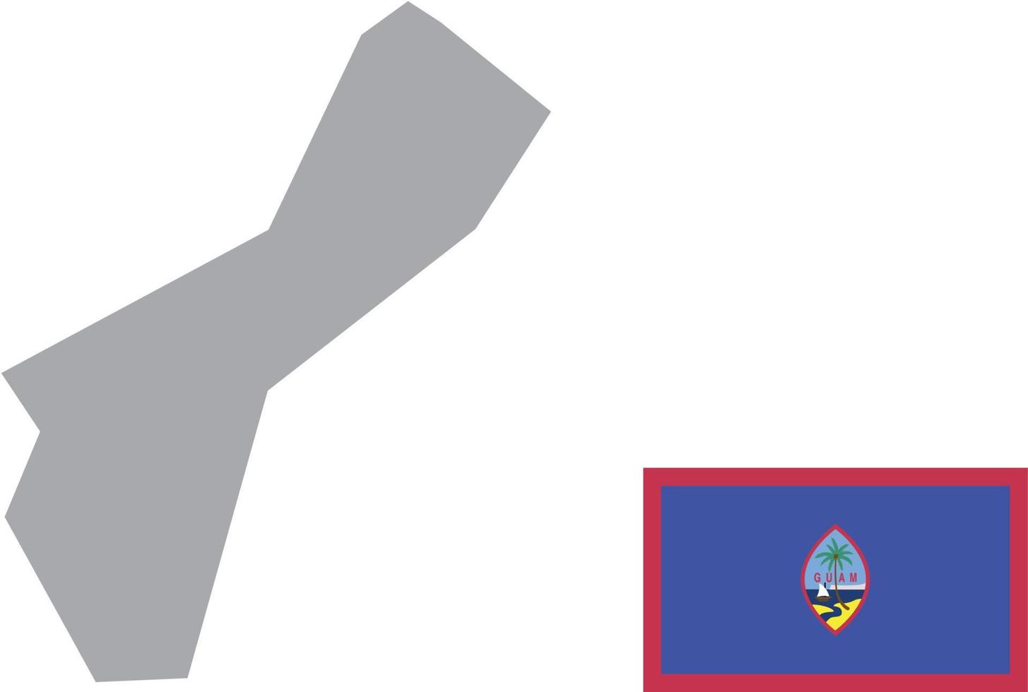 Guam kaart. vlag van Guam. platte pictogram symbool vectorillustratie vector