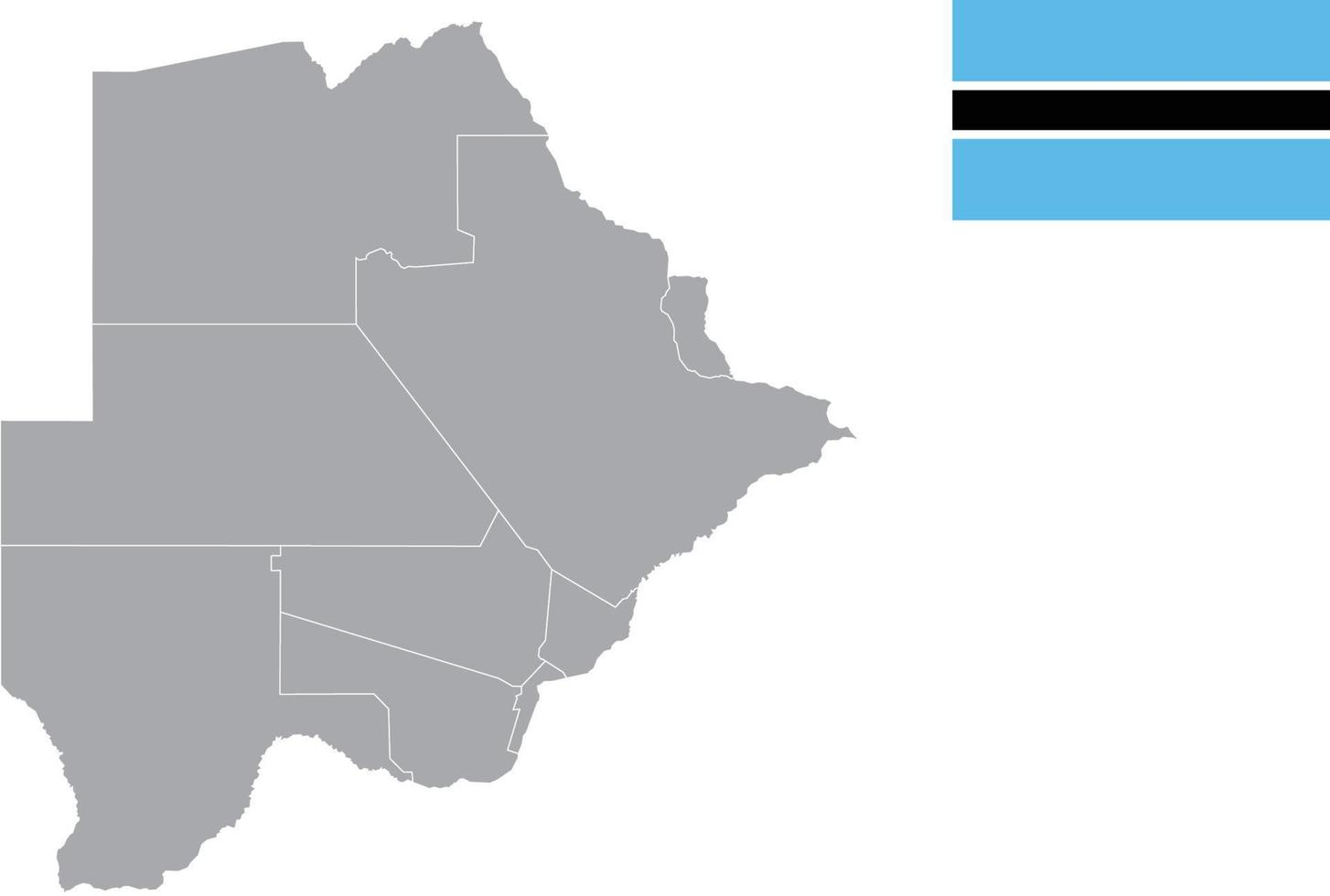 Botswana kaart. Botswaanse vlag. platte pictogram symbool vectorillustratie vector