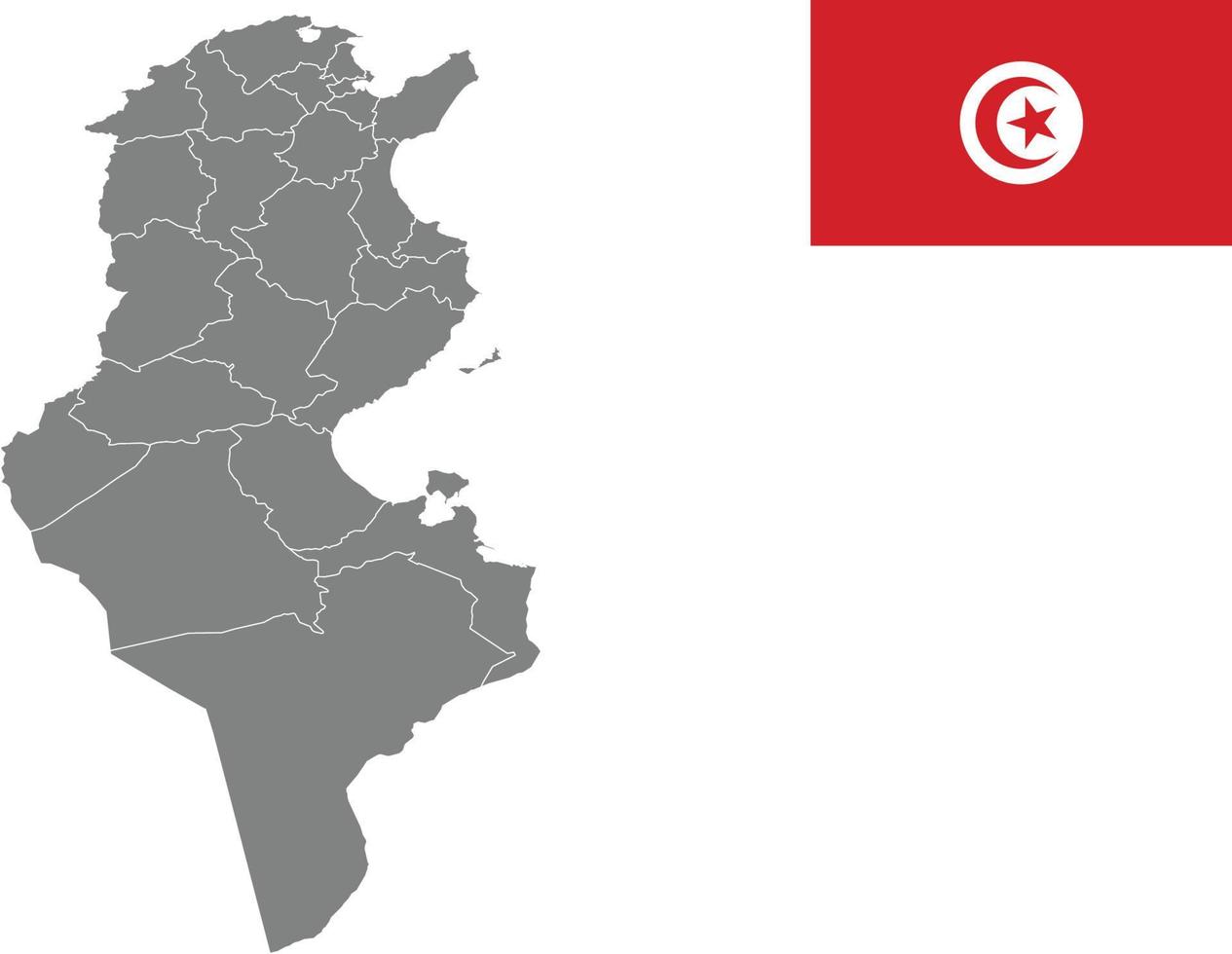 tunesië kaart. vlag van tunesië. platte pictogram symbool vectorillustratie vector
