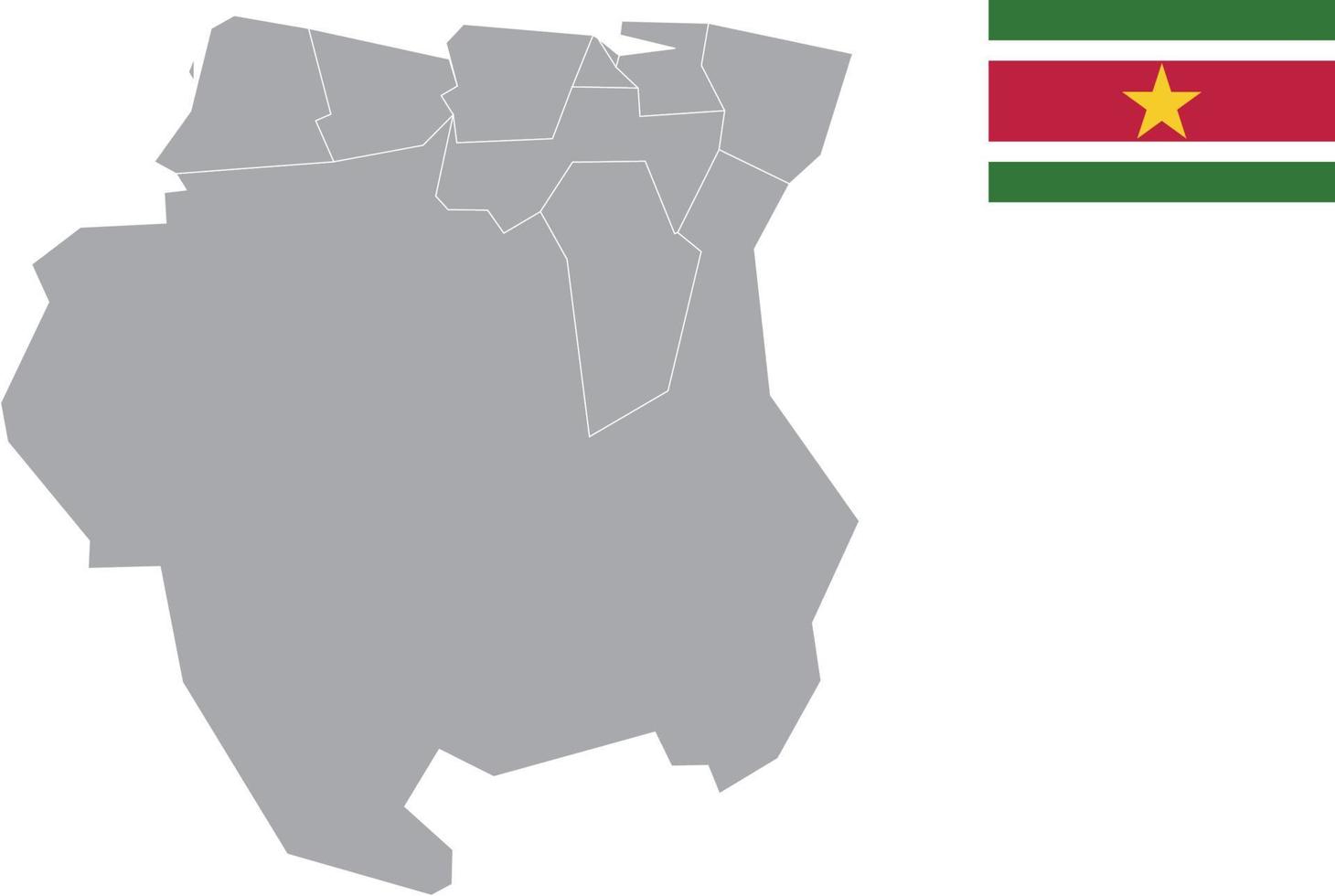 suriname kaart. surinaamse vlag. platte pictogram symbool vectorillustratie vector