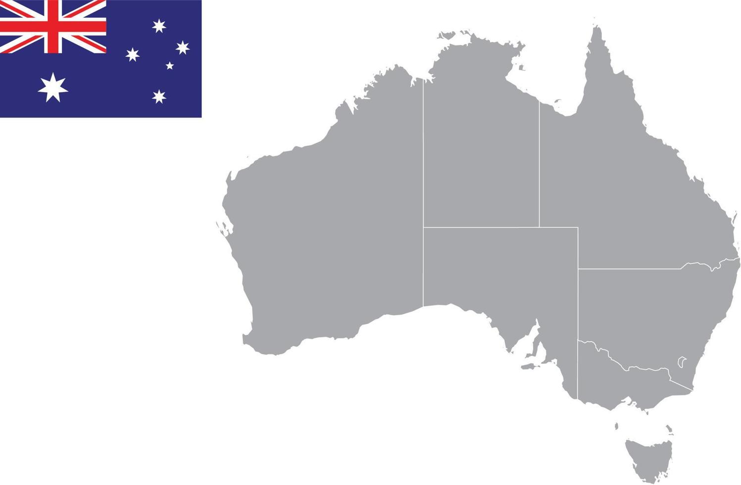 Australië kaart. vlag. platte pictogram symbool vectorillustratie vector