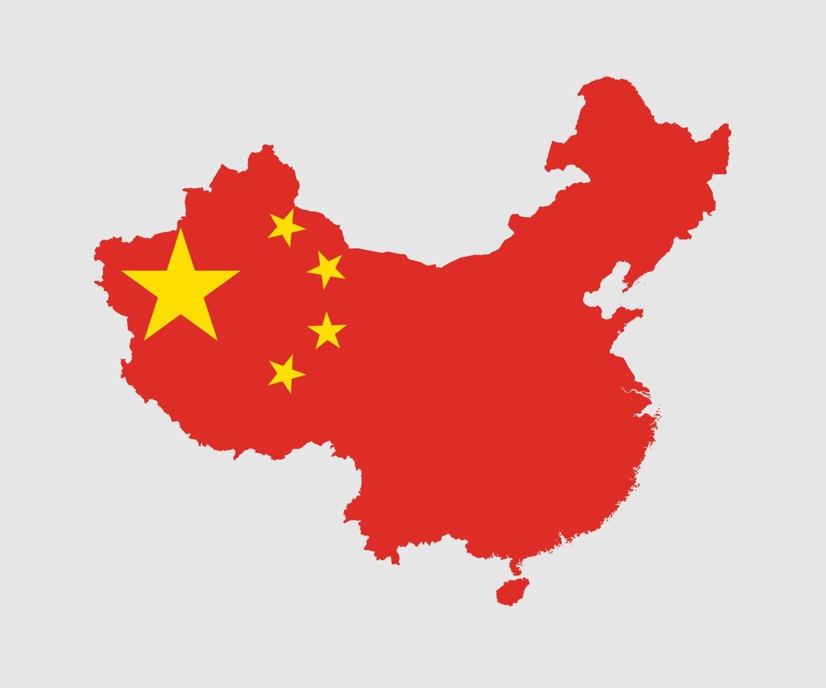 kaart en vlag van china vector