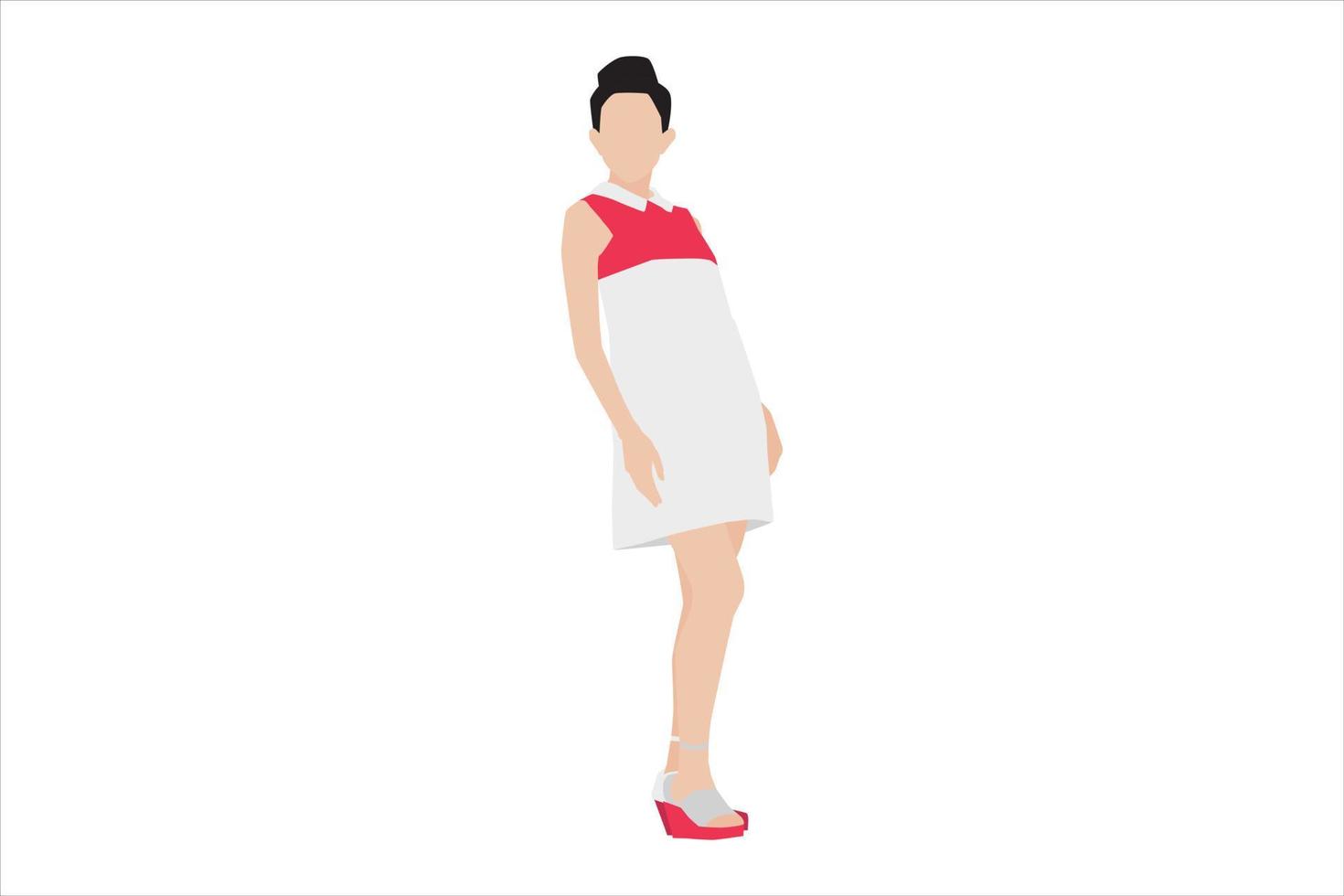 vectorillustratie van elegante vrouwen die zich voordeed op de stoep vector