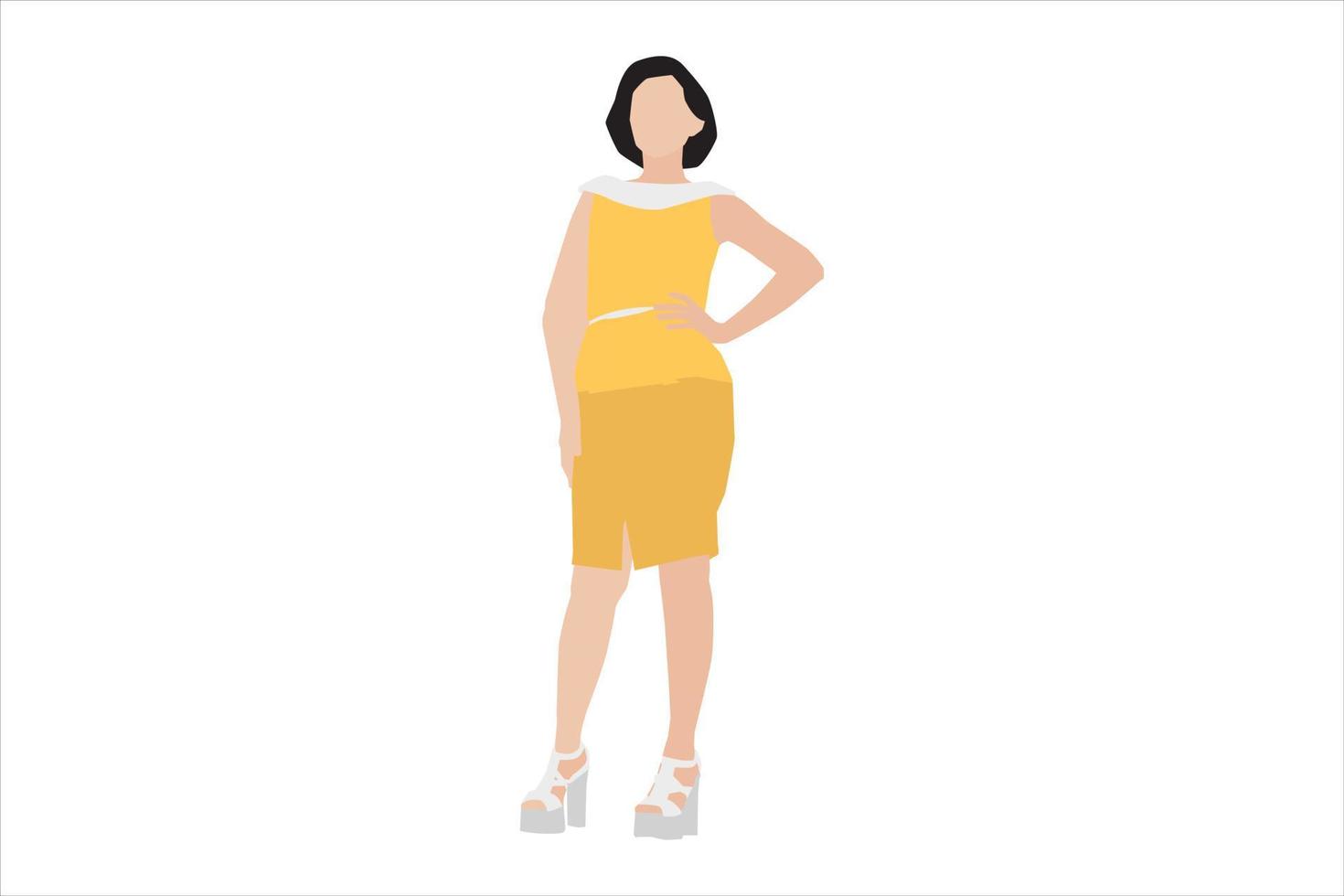 vectorillustratie van elegante vrouwen die zich voordeed op de stoep vector