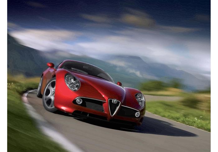 Snelle Alfa Romeo Spider vector
