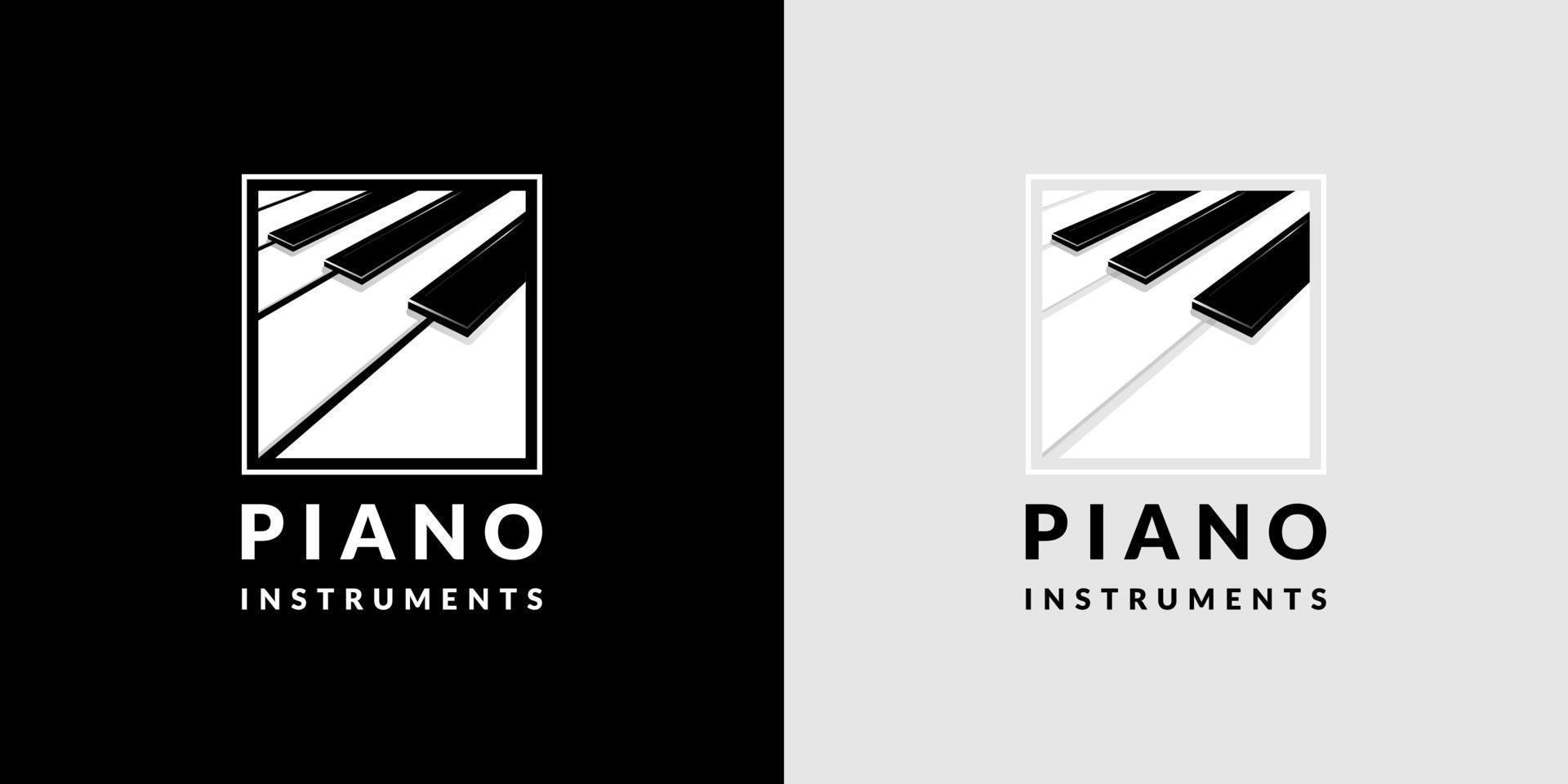 pianomuziek logo ontwerp vector