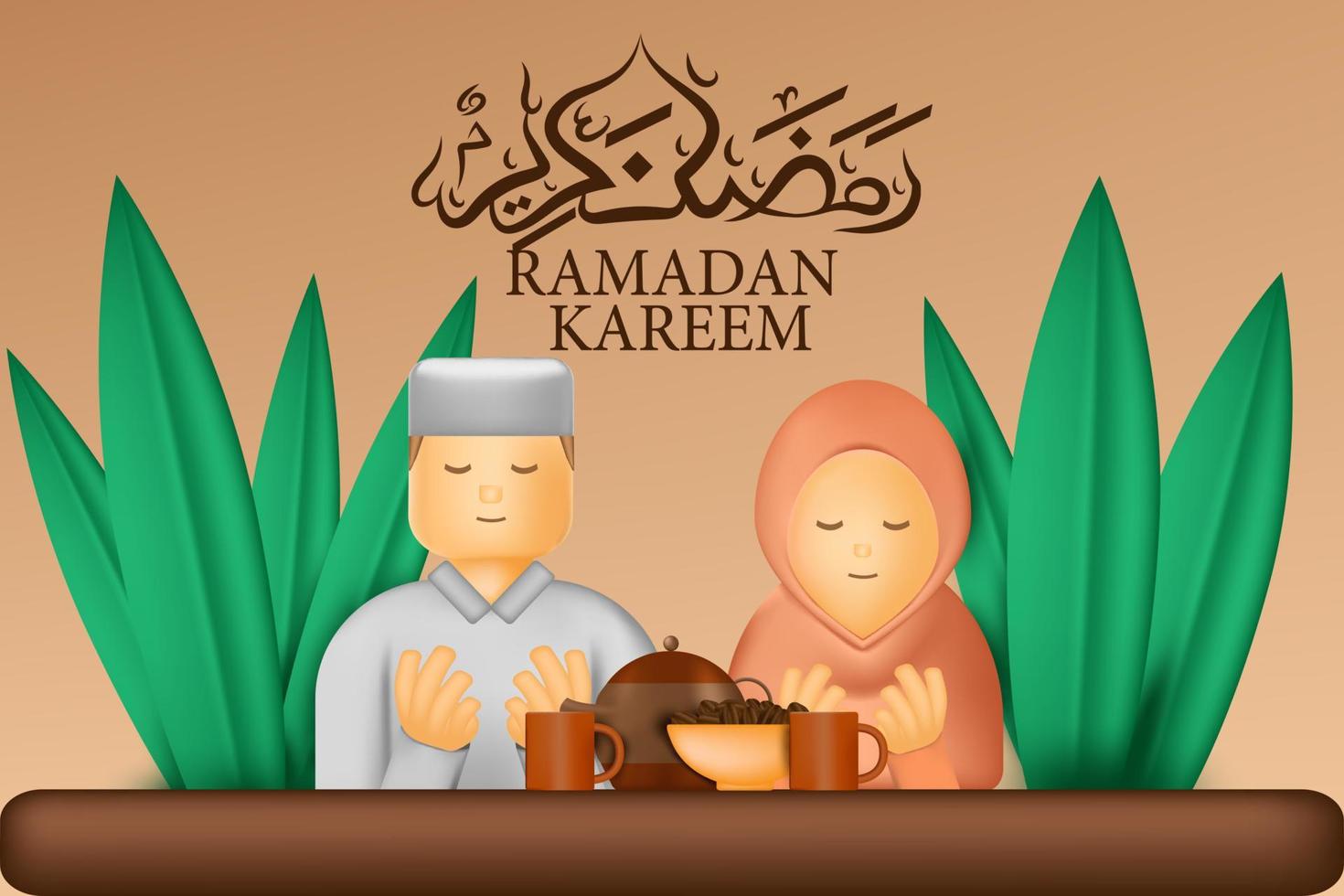 iftar partij illustratie concept 3d vector