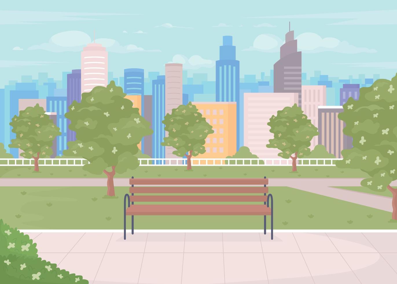 stadspark egale kleur vectorillustratie vector