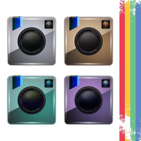 Set van retro fotocamera vector