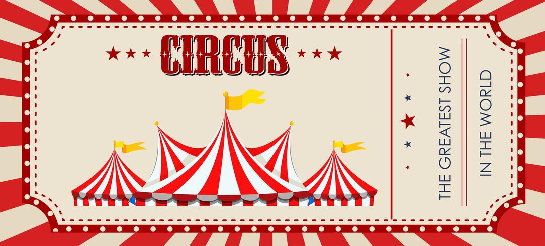 Een rode circus ticket sjabloon vector