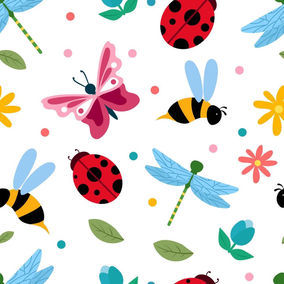 lente insect naadloos patroon vector