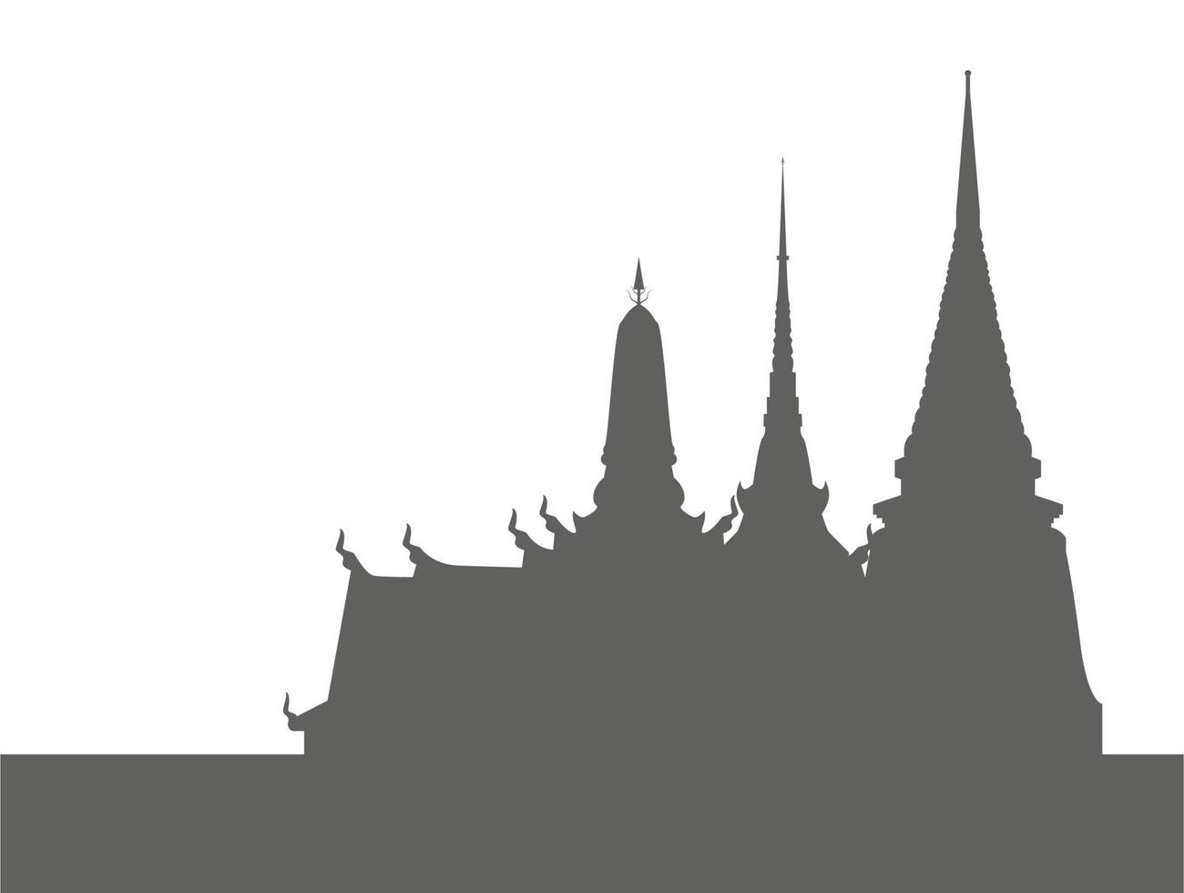 silhouet van thaise tempels de tempel is uniek in thailand. vector