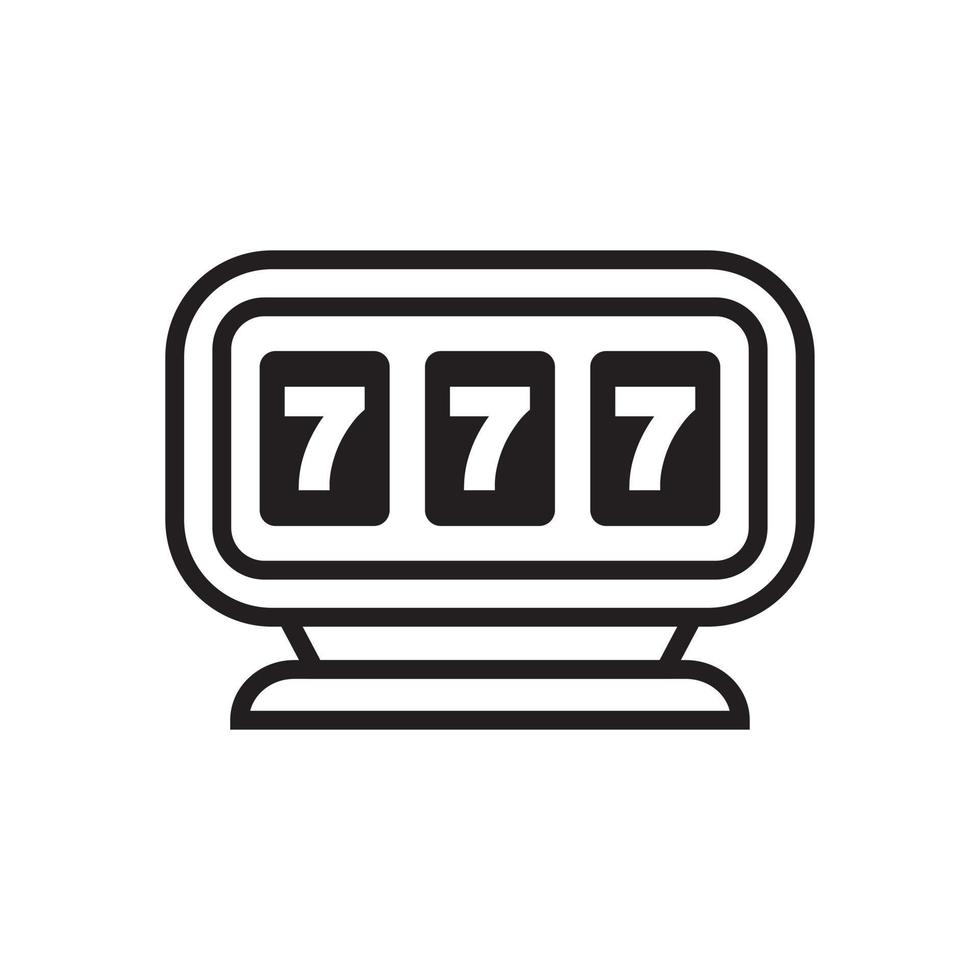 online gokautomaat met geluks zevens jackpot pictogram sjabloon zwarte kleur bewerkbaar. online gokautomaat met gelukkige zevens jackpot pictogram symbool platte vectorillustratie voor grafisch en webdesign. vector