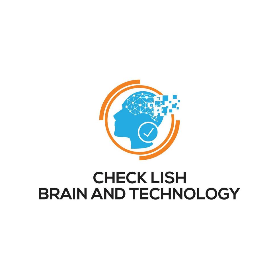 brain tech logo digitaal systeem brain logo creatief eenvoudig logo energie. check lish hersenen en technologie logo vector