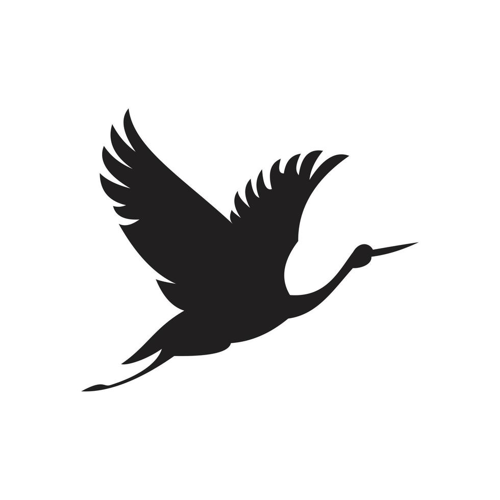vogel of reigers vliegen pictogram sjabloon zwarte kleur bewerkbaar. vogel of reigers vliegen pictogram symbool platte vectorillustratie voor grafisch en webdesign. vector