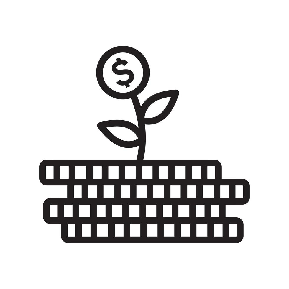 teken geld groeien pictogram symbool platte vector teken geïsoleerd op een witte achtergrond. eenvoudige logo vectorillustratie voor grafisch en webdesign.