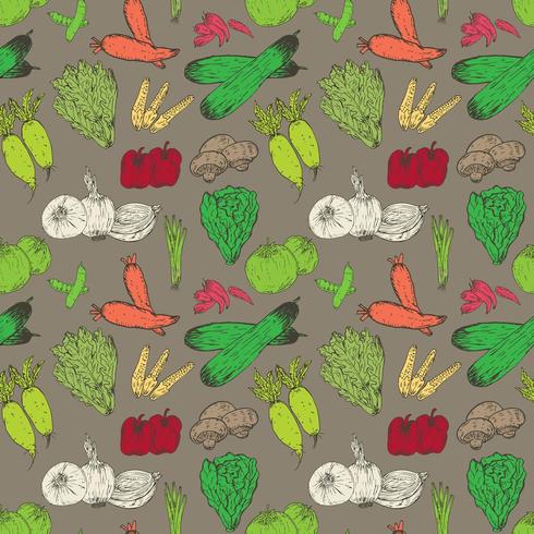 Gezonde groenten naadloze patroon achtergrond vector