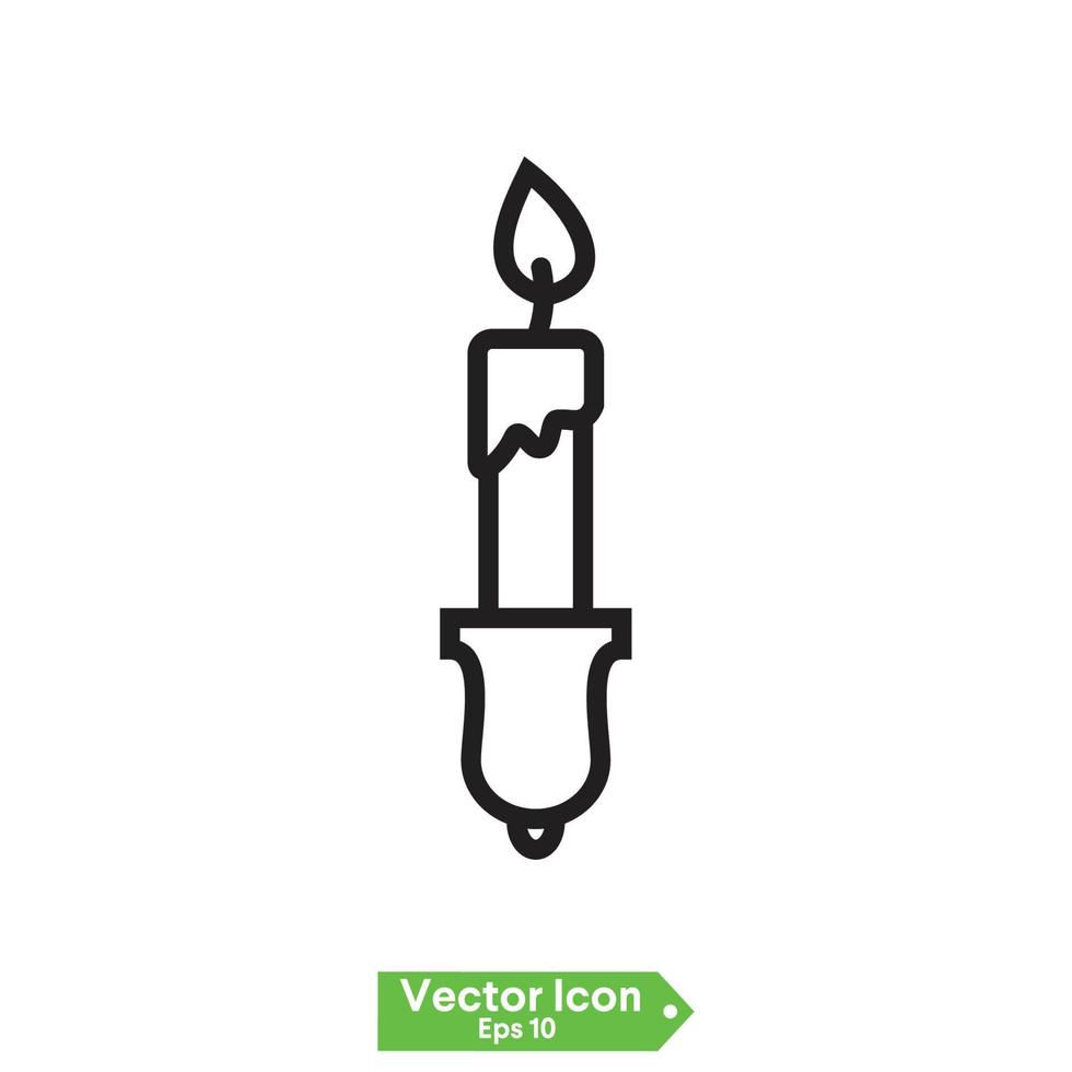 kaars pictogram - vector. branden kaars icoon vector