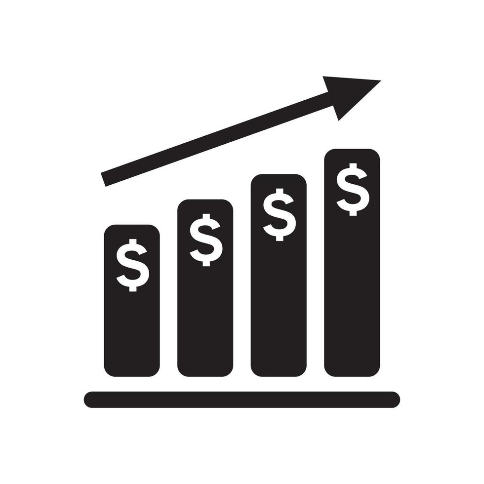 teken geld groeien pictogram symbool platte vector teken geïsoleerd op een witte achtergrond. eenvoudige logo vectorillustratie voor grafisch en webdesign.