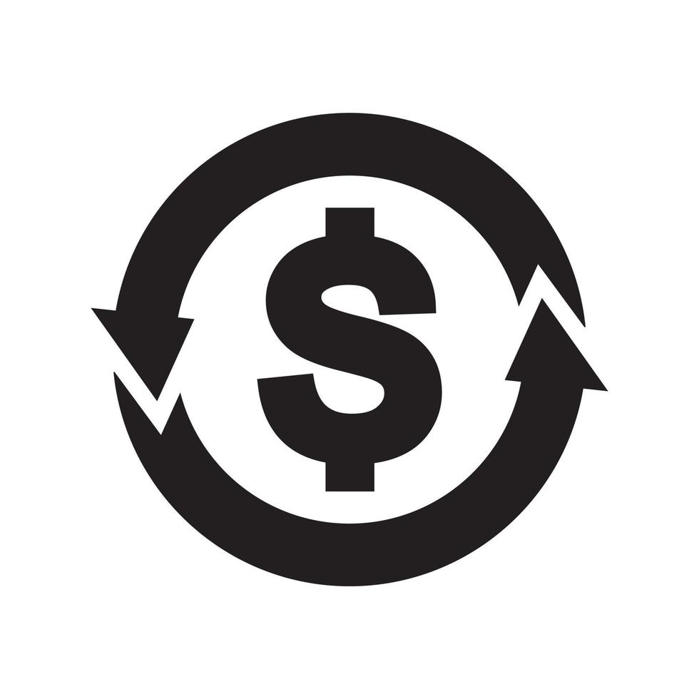 geld wisselen overdracht geld pictogram vectorillustratie voor grafisch en webdesign. vector