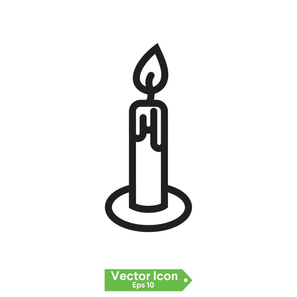 kaars pictogram - vector. branden kaars icoon vector