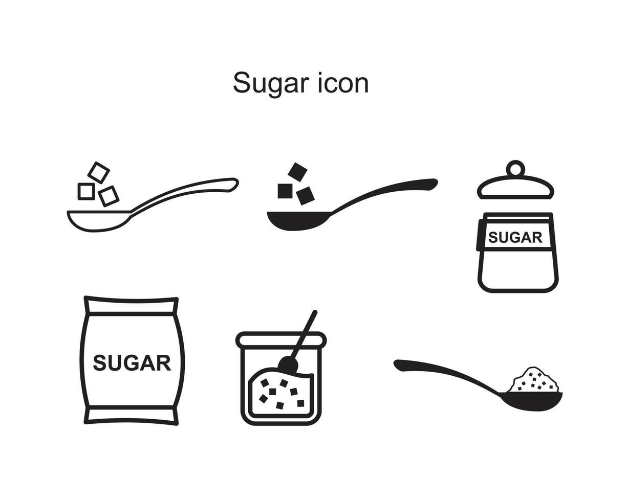 suiker pictogram sjabloon zwarte kleur bewerkbaar. suiker pictogram symbool platte vectorillustratie voor grafisch en webdesign. vector