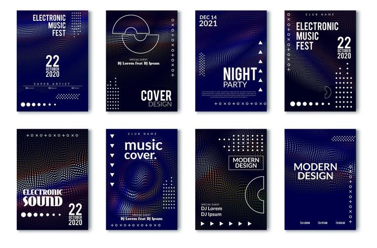 Elektronisch muziekfestival minimaal posterontwerp vector