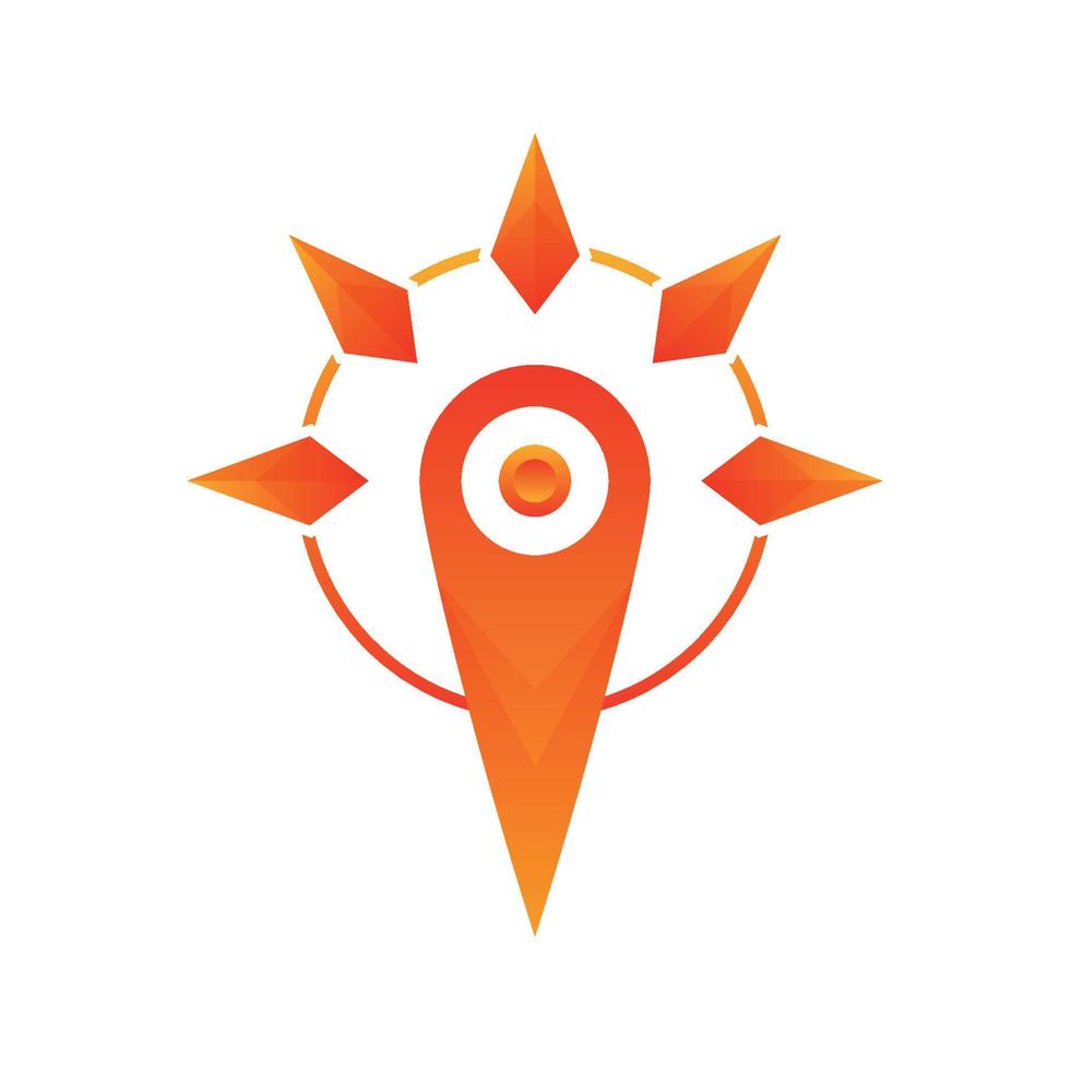 locatie zon logo element ontwerpsjabloon pictogram vector