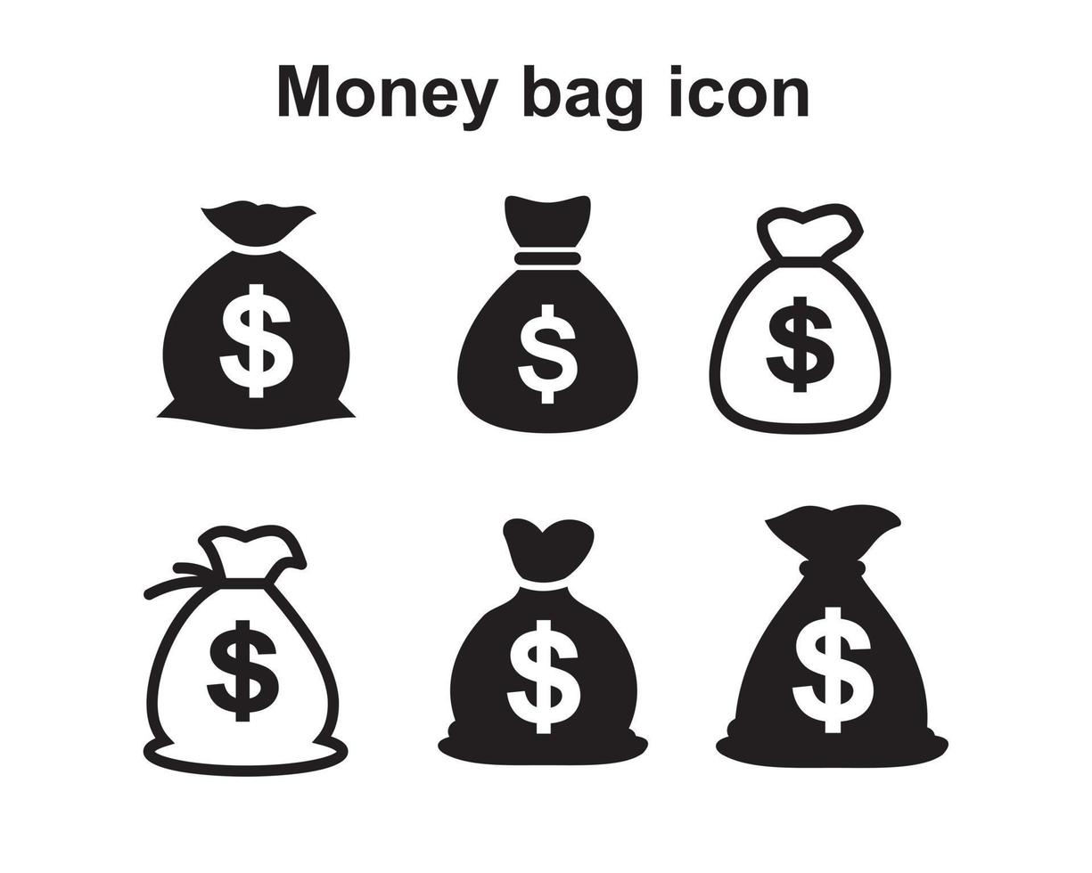 geld tas pictogram sjabloon zwarte kleur bewerkbaar. geld tas pictogram symbool platte vectorillustratie voor grafisch en webdesign. vector