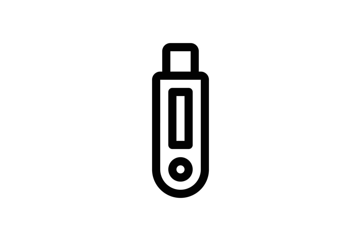 flash schijf pictogram elektronische lijnstijl gratis vector